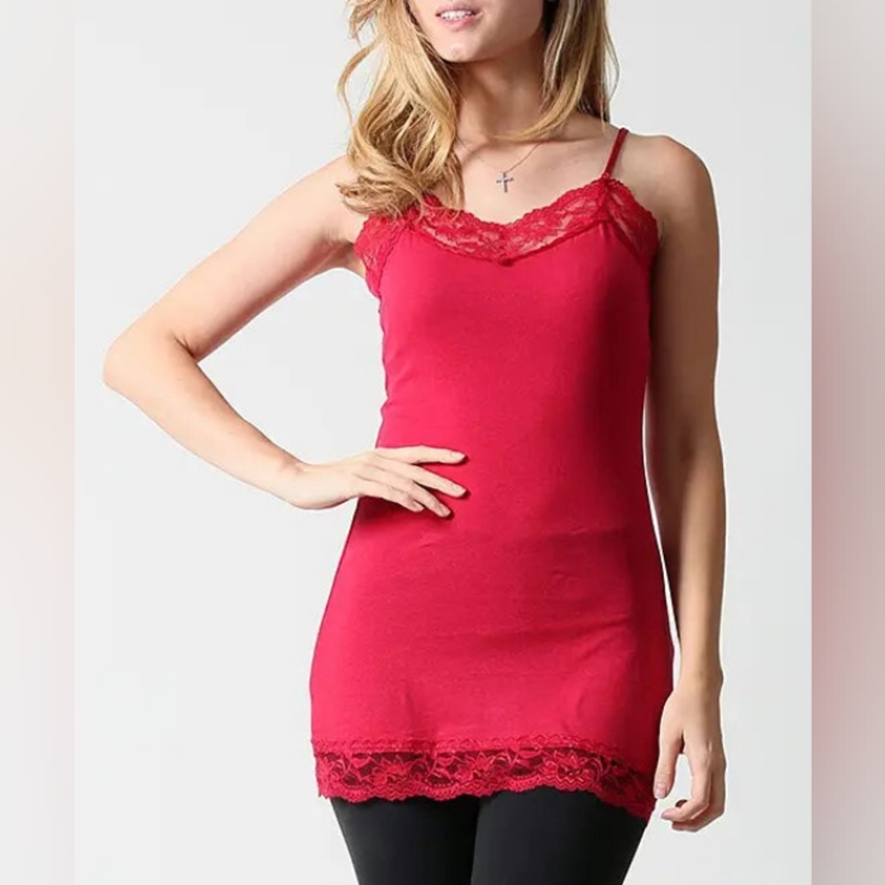 Ruby Red Lace Top